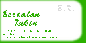 bertalan kukin business card